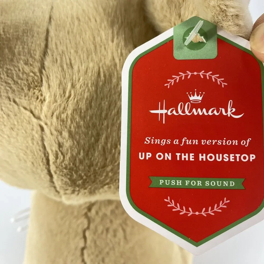 NEW Hallmark Christmas Singing Puppy Dog Plush Musical Reindeer Antlers